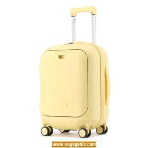 Stylish Front-Opening Trolley Case with TSA Lock, Charging Port, Spinner Wheels - Available in 18", 20", and 24" PZHX898